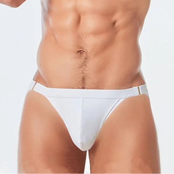 a sexy man in white Men’s Thigh High Rider Swim Briefs - pridevoyageshop.com - gay men’s sexy swim briefs, trunks, board shorts, and bikinis