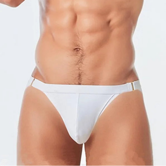 a sexy man in white Men’s Thigh High Rider Swim Briefs - pridevoyageshop.com - gay men’s sexy swim briefs, trunks, board shorts, and bikinis
