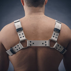 a sexy man in white Men’s White Flag Bulldog Harness – pridevoyageshop.com – gay men’s harness, lingerie and fetish wear