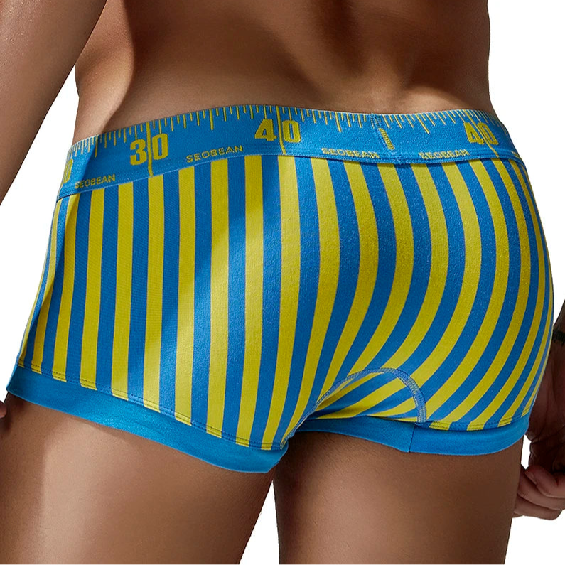 a sexy man in yellow SEOBEAN Size Matters Striped Boxers - pridevoyageshop.com - gay men’s thongs, boxers, briefs and jockstraps