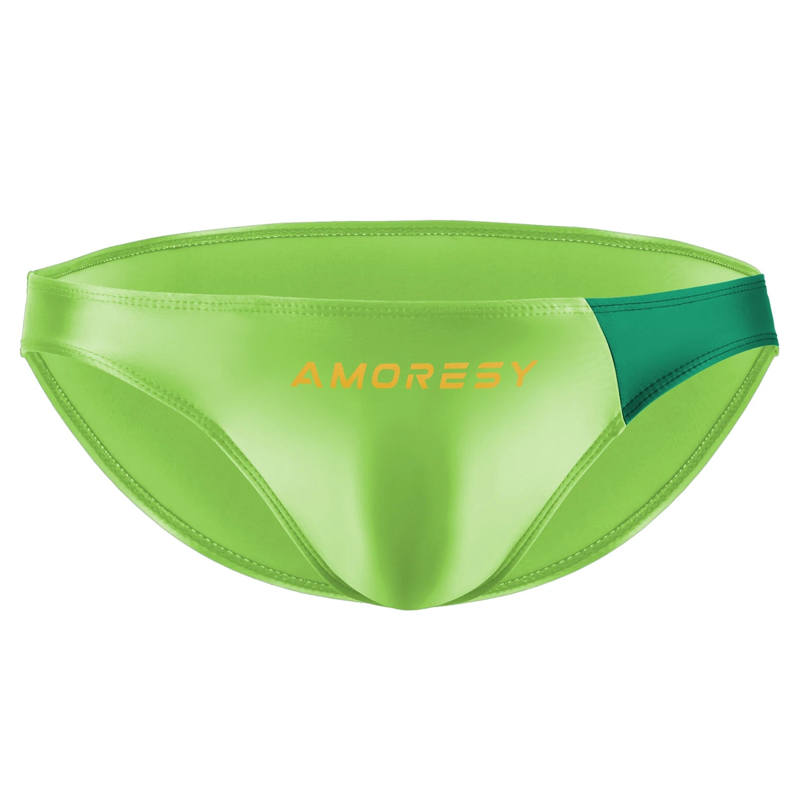 a sexy man in yellow green Men’s Ultra-Slick Wet Werk Mini Swim Briefs - pridevoyageshop.com - gay men’s sexy swim briefs, trunks, board shorts, and bikinis