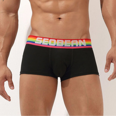 a sey man in black SEOBEAN Men’s Pride-Banded Bulge Boxers - pridevoyageshop.com - gay men’s thongs, boxers, briefs and jockstraps