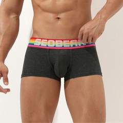 a sey man in gray SEOBEAN Men’s Pride-Banded Bulge Boxers - pridevoyageshop.com - gay men’s thongs, boxers, briefs and jockstraps