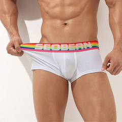a sey man in white SEOBEAN Men’s Pride-Banded Bulge Boxers - pridevoyageshop.com - gay men’s thongs, boxers, briefs and jockstraps