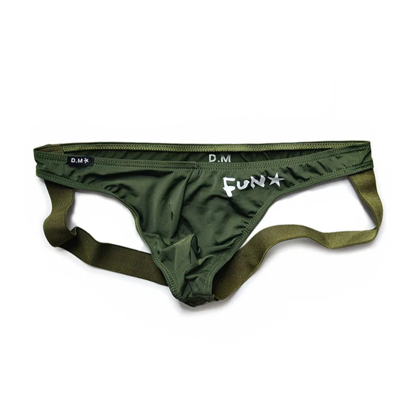 army green Men’s D.M. Fun Star Jockstrap - pridevoyageshop.com - gay men’s thongs, boxers, briefs and jockstraps