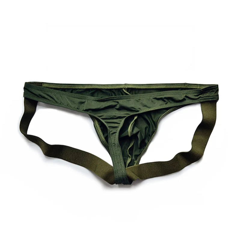 army green Men’s D.M. Fun Star Jockstrap - pridevoyageshop.com - gay men’s thongs, boxers, briefs and jockstraps