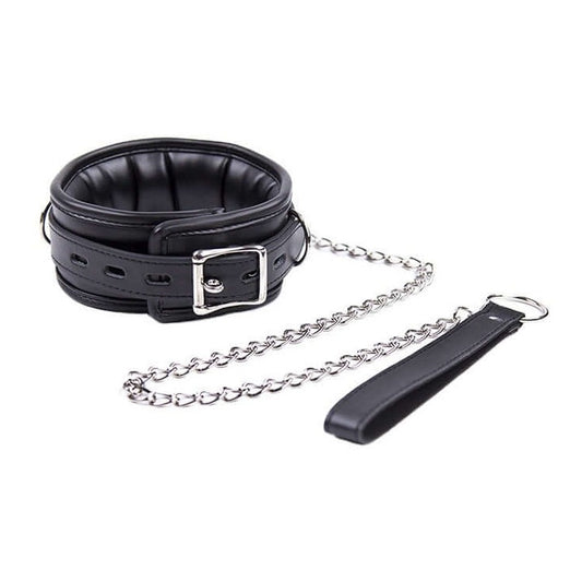 black Lust Puppy Padded Collar & Chain Leash - pridevoyageshop.com - gay men’s bodystocking, lingerie, fishnet and fetish wear