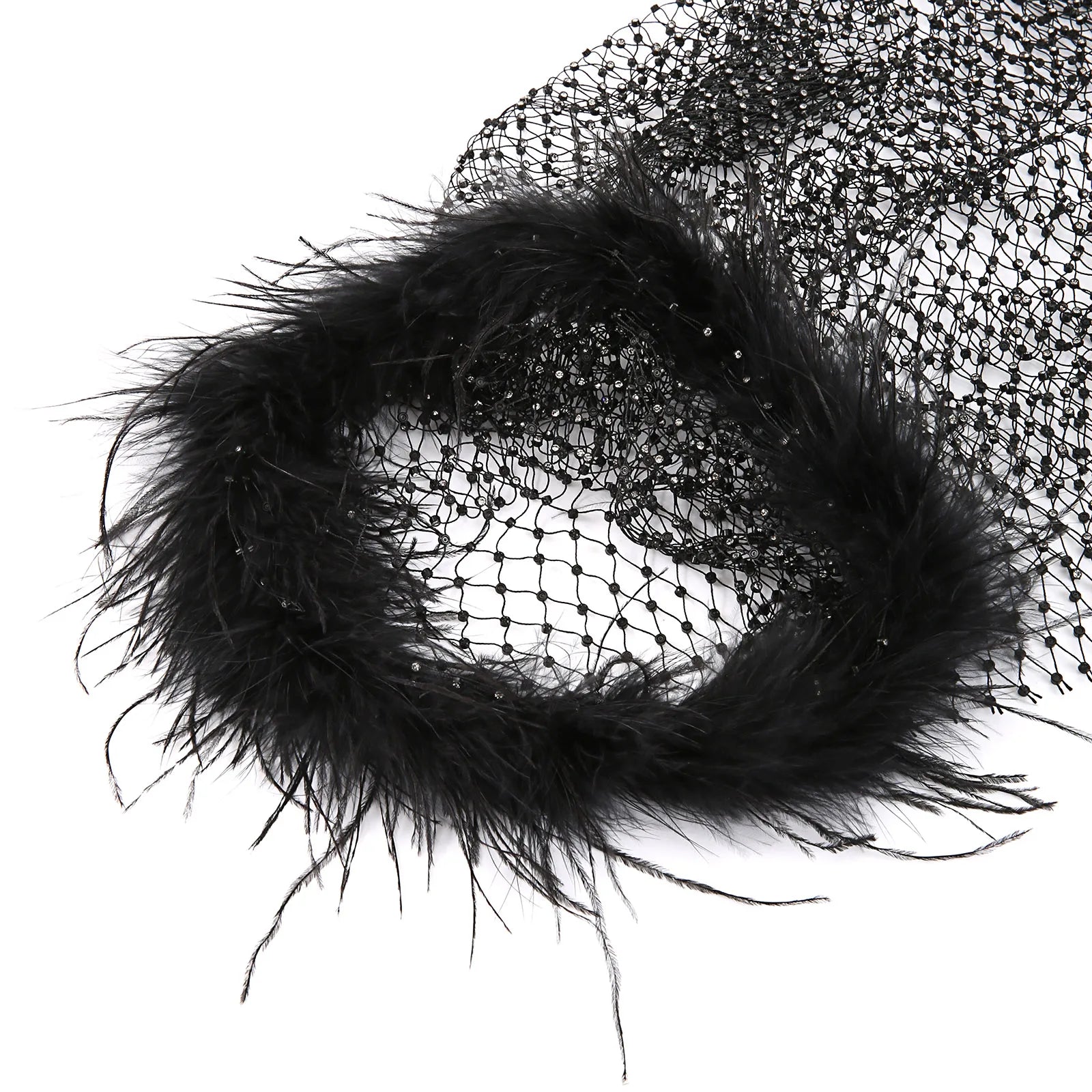 black Cherub Wing Feather Mesh Tank - pridevoyageshop.com - gay men’s harness, lingerie and fetish wear