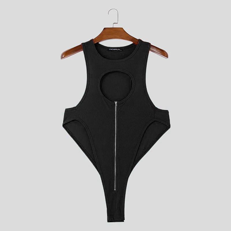 black Chest Code Front-Zip Body - pridevoyageshop.com - gay men’s harness, lingerie and fetish wear