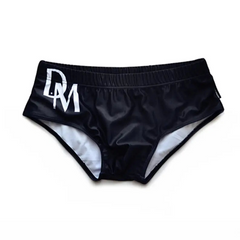 black DM Men’s Dirty Message Swim Briefs - pridevoyageshop.com - gay men’s sexy swim briefs, trunks, board shorts, and bikinis