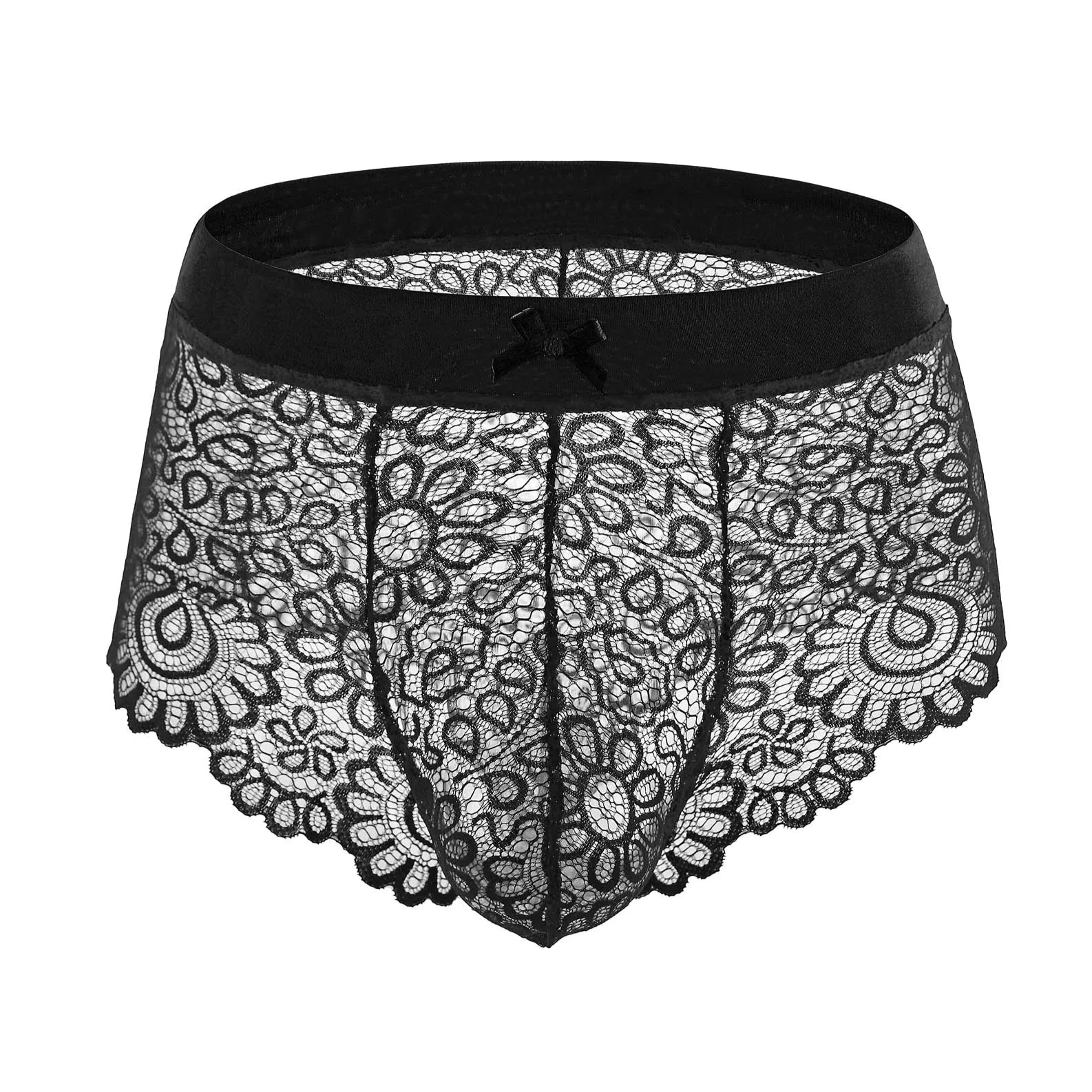 black Femme Sissy Bad & Bow Lace Briefs - pridevoyageshop.com - gay men’s thongs, boxers, briefs and jockstraps