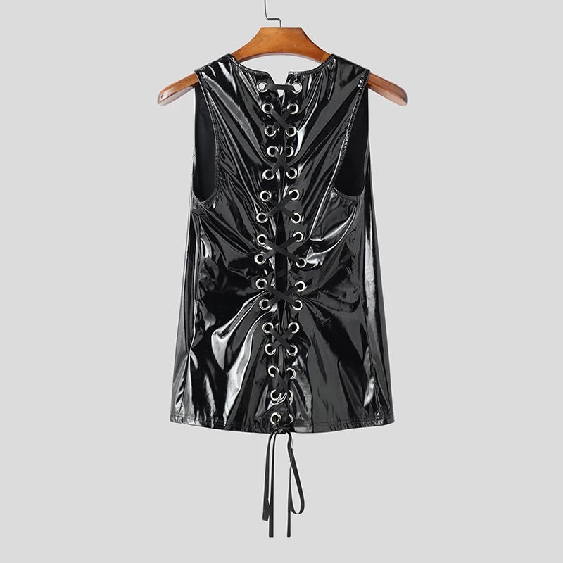 black Follow Me Home Lace-Up Club Vest – pridevoyageshop.com – gay men’s harness, lingerie and fetish wear