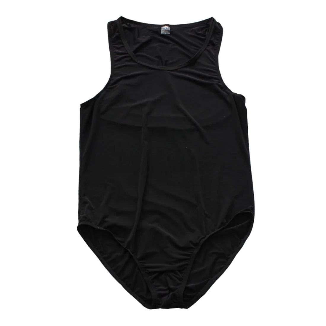 black HotBod Classic Tank Bodysuit flat-lay detail showing tank straps and body-hugging silhouette – pridevoyageshop.com – gay men’s harness, lingerie and fetish wear
