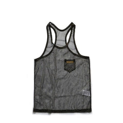 black Look Dont Touch Mesh Tank – pridevoyageshopcom – gay mens clubwear mesh tanks crop tops fashion tops partywear activewear