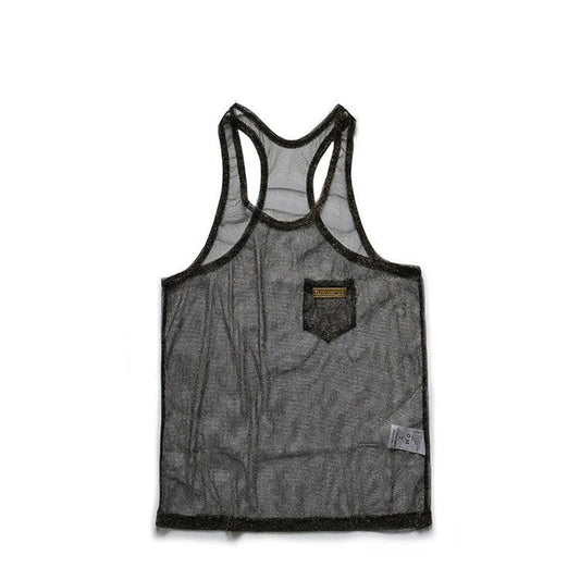 black Look Dont Touch Mesh Tank – pridevoyageshopcom – gay mens clubwear mesh tanks crop tops fashion tops partywear activewear