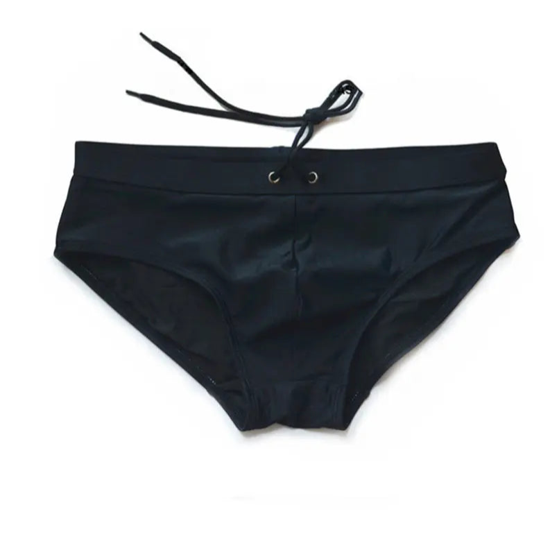 black Men’s Backdoor Access Zipper Swim Briefs - pridevoyageshop.com - gay men’s sexy swim briefs, trunks, board shorts, and bikinis