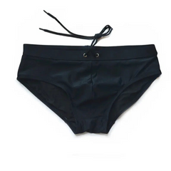 black Men’s Backdoor Access Zipper Swim Briefs - pridevoyageshop.com - gay men’s sexy swim briefs, trunks, board shorts, and bikinis
