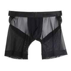 black Men's Bare Cheeks Sheer Jock Shorts