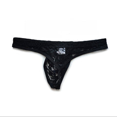 black Men’s D.M. Hidden Allure Lace Thong - pridevoyageshop.com - gay men’s thongs, boxers, briefs and jockstraps
