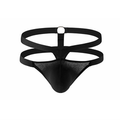 black Men’s Double Harness Thong - pridevoyageshop.com - gay men’s thongs, boxers, briefs and jockstraps