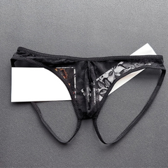 black Men’s Floral Sheer Lace Desire Jock - pridevoyageshop.com - gay men’s thongs, boxers, briefs and jockstraps