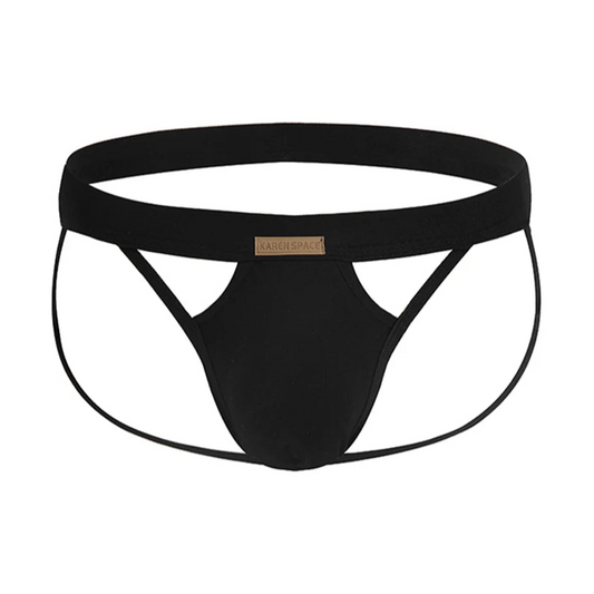 black Men’s KarenSpace Cutout Jockstrap - pridevoyageshop.com - gay men’s thongs, boxers, briefs and jockstraps
