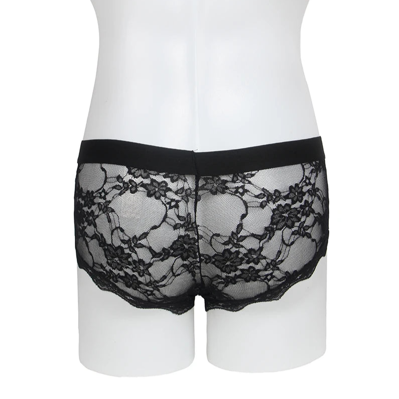 black Men’s Kinked Up Floral Lace Boxers - pridevoyageshop.com - gay men’s thongs, boxers, briefs and jockstraps