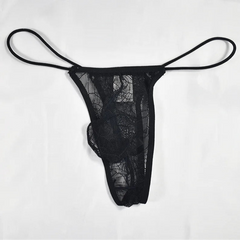 black Men’s Lace & Lure Pouch Thong - pridevoyageshop.com - gay men’s thongs, boxers, briefs and jockstraps