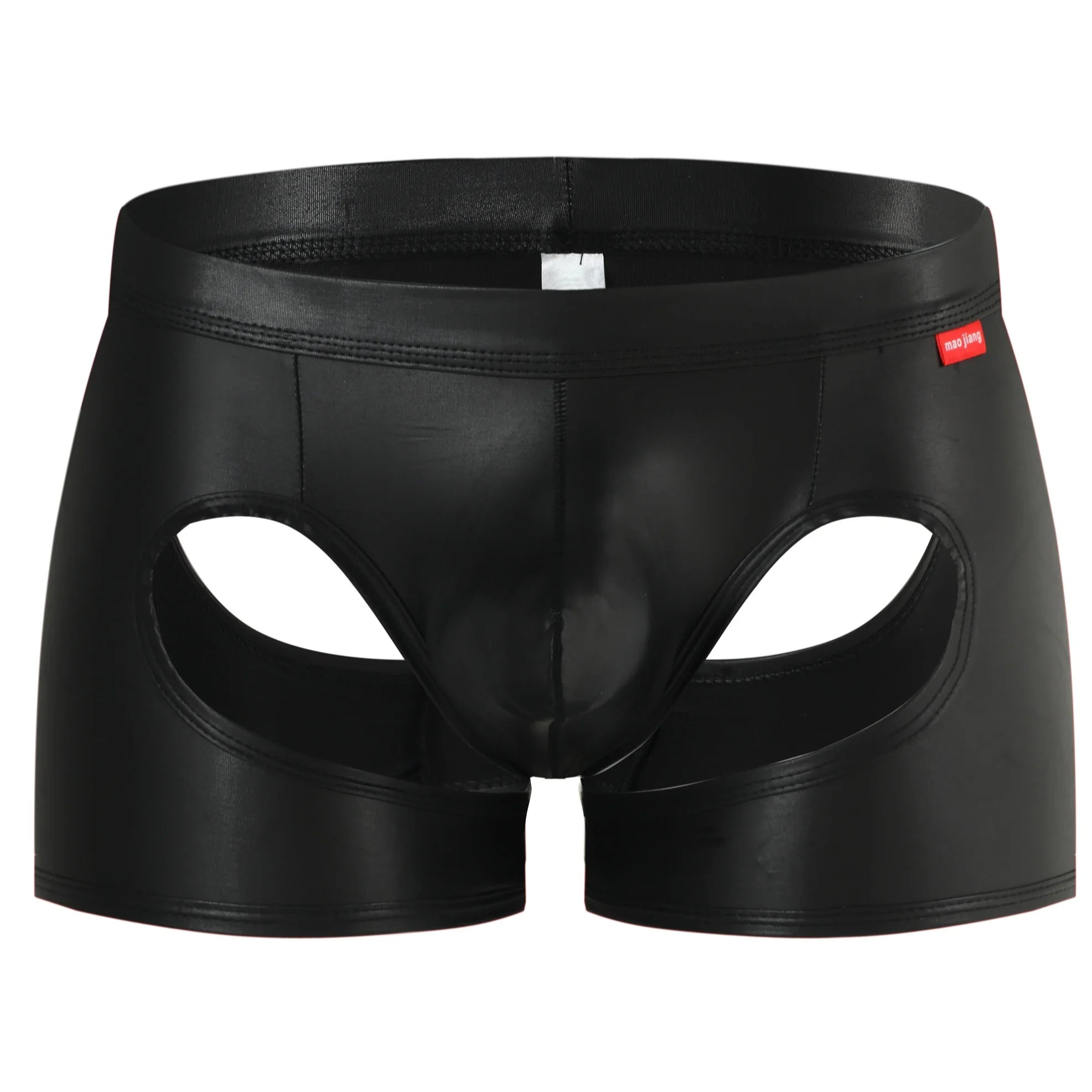 black Men’s Metallic Peephole Boxer - pridevoyageshop.com - gay men’s thongs, boxers, briefs and jockstraps