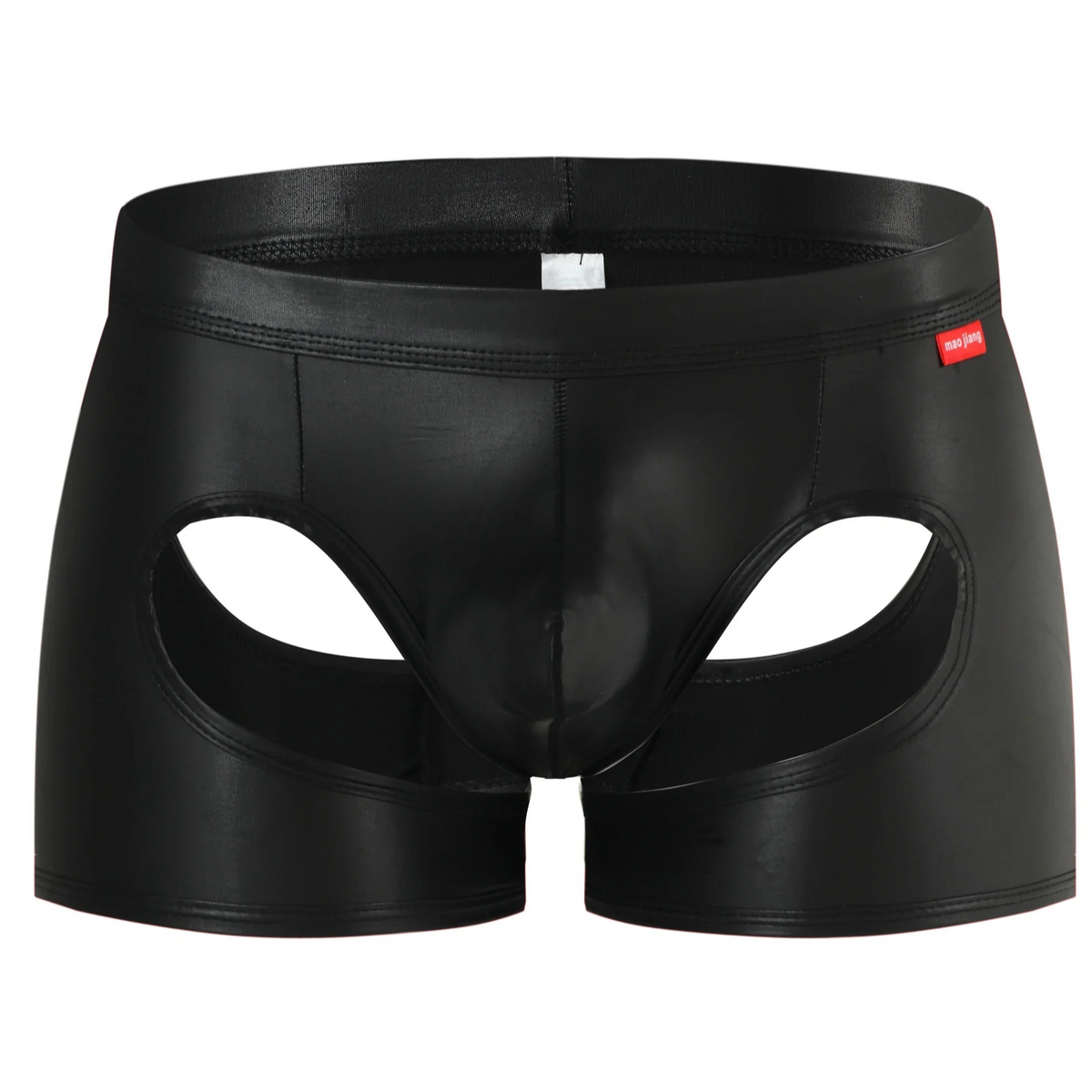 black Men’s Metallic Peephole Boxer - pridevoyageshop.com - gay men’s thongs, boxers, briefs and jockstraps