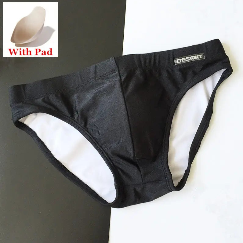 black Men’s Pool Plumper Padded Swim Briefs - pridevoyageshop.com - gay men’s sexy swim briefs, trunks, board shorts, and bikinis