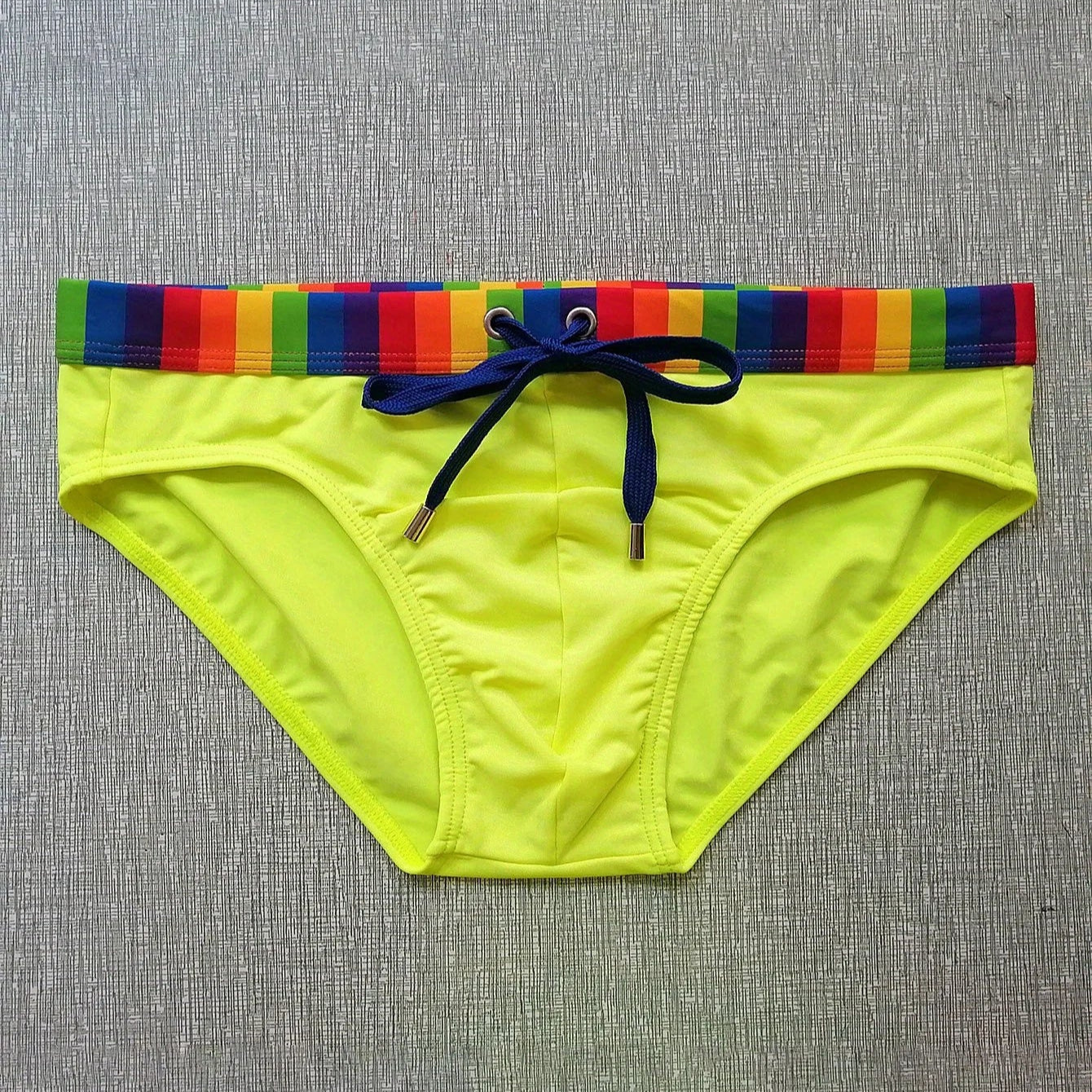 black Men’s Pride Patrol Rainbow Band Swim Briefs - pridevoyageshop.com - gay men’s sexy swim briefs, trunks, board shorts, and bikinis