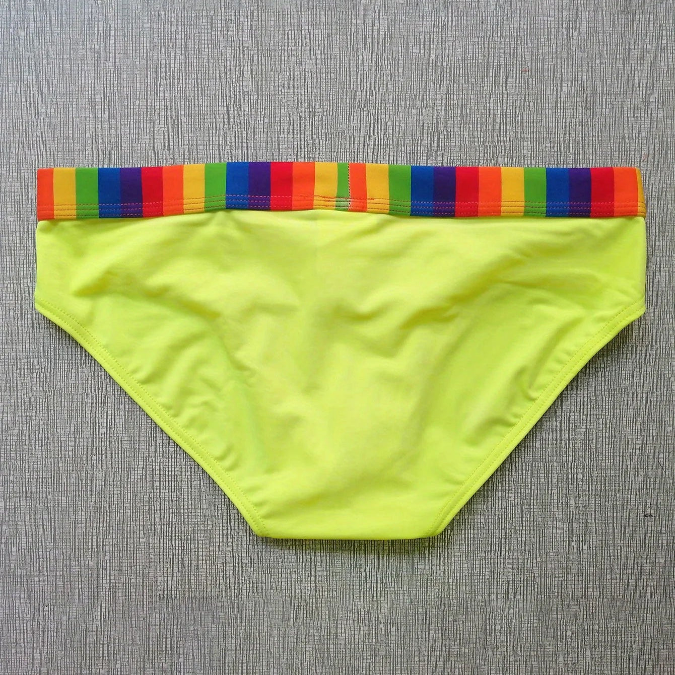 black Men’s Pride Patrol Rainbow Band Swim Briefs - pridevoyageshop.com - gay men’s sexy swim briefs, trunks, board shorts, and bikinis