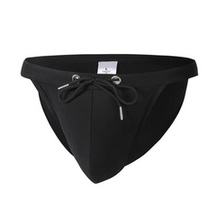 black Men’s Show Pony Drawstring Swim Briefs - pridevoyageshop.com - gay men’s sexy swim briefs, trunks, board shorts, and bikinis
