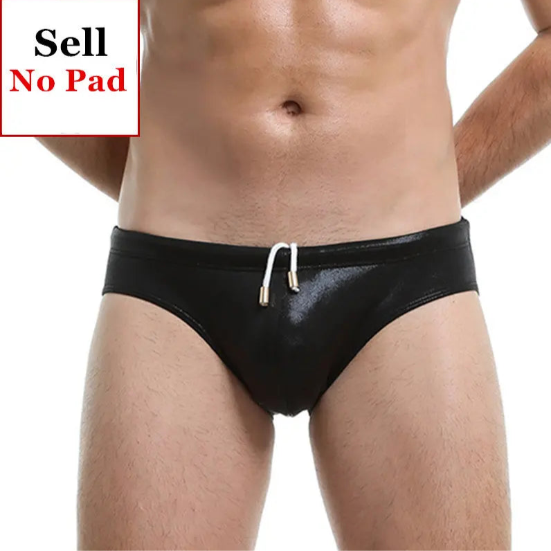 black Men’s Slay the Shine Shiny Swim Briefs - pridevoyageshop.com - gay men’s sexy swim briefs, trunks, board shorts, and bikinis