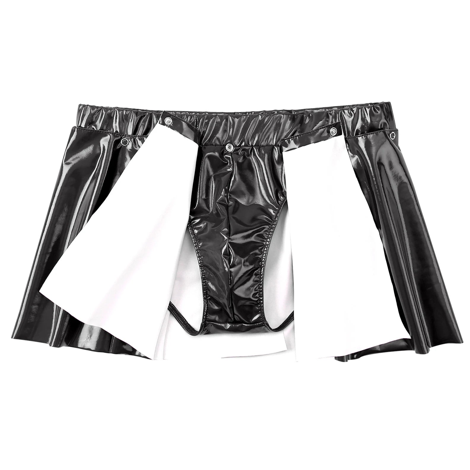 black Men’s Snap & Strut PVC Kink Skirt BriefMen’s Snap & Strut PVC Kink Skirt Brief - pridevoyageshop.com - gay men’s thongs, boxers, briefs and jockstraps