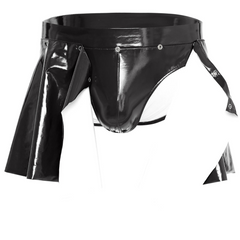 black Men’s Snap & Strut PVC Kink Skirt BriefMen’s Snap & Strut PVC Kink Skirt Brief - pridevoyageshop.com - gay men’s thongs, boxers, briefs and jockstraps