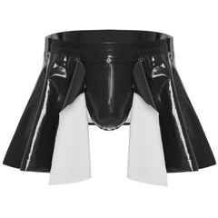 black Men’s Snap & Strut PVC Kink Skirt BriefMen’s Snap & Strut PVC Kink Skirt Brief - pridevoyageshop.com - gay men’s thongs, boxers, briefs and jockstraps