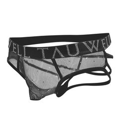 black Men’s Tauwell Sheer Strappy Jockstrap - pridevoyageshop.com - gay men’s thongs, boxers, briefs and jockstraps