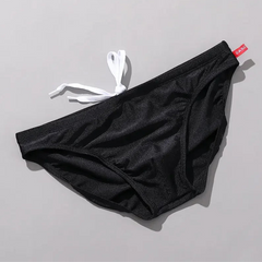 black Men’s Tease-Me Minimal Swim Briefs - pridevoyageshop.com - gay men’s sexy swim briefs, trunks, board shorts, and bikinis