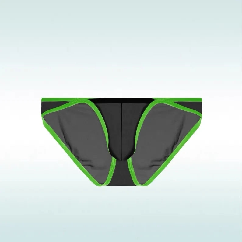 black Men’s Two-Tone Cutout See Through Bikini Briefs - pridevoyageshop.com - gay men’s thongs, boxers, briefs and jockstraps