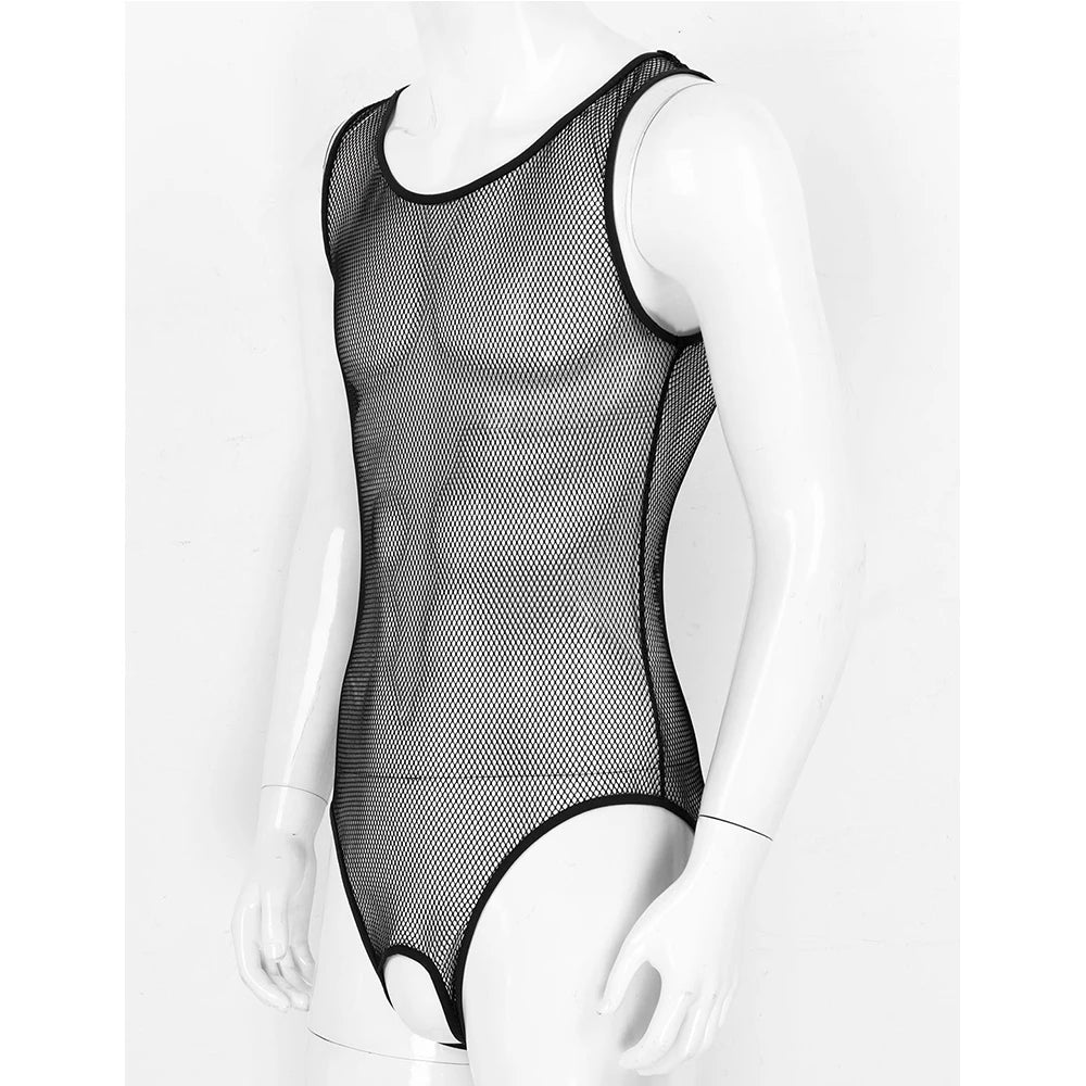 black Nightport Mesh Bodysuit - pridevoyageshop.com - gay men’s harness, lingerie and fetish wear