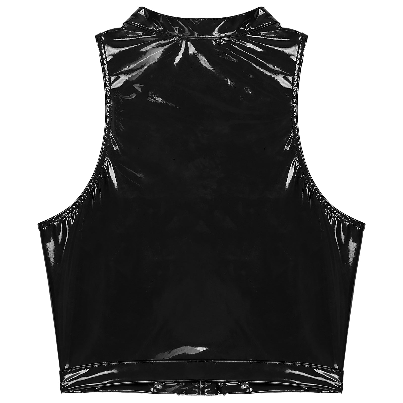 black Pageant Patent PVC Crop – pridevoyageshopcom – gay mens clubwear mesh tanks crop tops fashion tops partywear activewear
