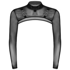black Ringleader O-Ring Mesh Bolero - pridevoyageshop.com - gay men’s harness, lingerie and fetish wear