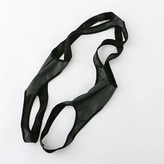 black Riot Cage Frame Singlet flat-lay featuring chest cage strap design and fitted singlet cut – pridevoyageshop.com – gay men’s harness, lingerie and fetish wear