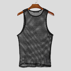 black Studded Showboi Mesh Tank – pridevoyageshopcom – gay mens clubwear mesh tanks crop tops fashion tops partywear activewear
