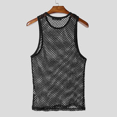 black Studded Showboi Mesh Tank – pridevoyageshopcom – gay mens clubwear mesh tanks crop tops fashion tops partywear activewear
