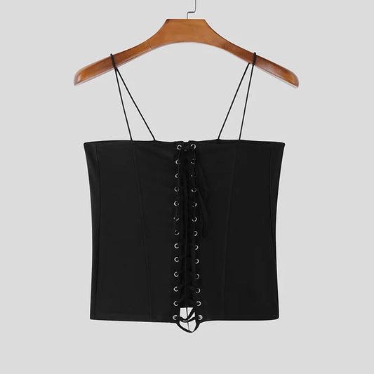 black Thirst Agenda Lace Corset Top - pridevoyageshop.com - gay men’s harness, lingerie and fetish wear