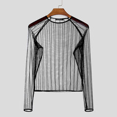 black Veiny Shaft Mesh Long Sleeve - pridevoyageshop.com - gay men’s harness, lingerie and fetish wear