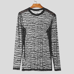 black Velvet Rumor Script Long Mesh Sleeve - pridevoyageshop.com - gay men’s harness, lingerie and fetish wear